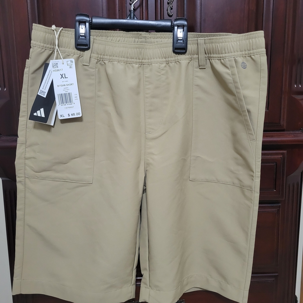 NWT Adidas Boys Tan Fashion Golf Shorts
